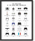 Retro Video Game Posters for Walls Video Game Wall Art and Gamer Poster | Gamer Decor for Boys Room | Gamer Wall Art (Controller, 16X20 Black Framed)