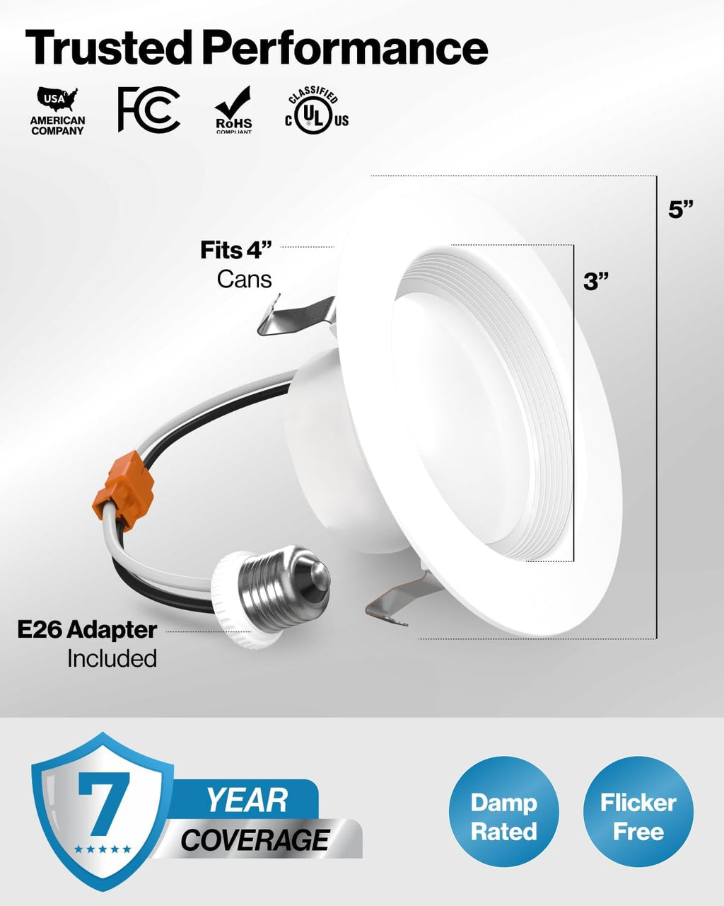 Sunco 4 Inch LED Recessed Lights, Retrofit Can Light for Ceiling, Baffle Trim, 660 LM, 11W (60W Equivalent), 4000K Cool White, Dimmable, Damp Rated ETL 4 Pack.
